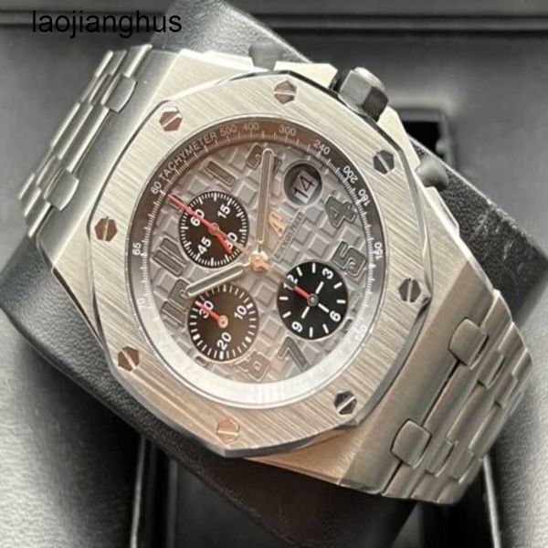 Luxuriöse Audemar Pigue-Uhr, Schweizer Automatikuhren, Abbey Royal Oak Offshore, Titan-Komplettarmband, Chronograph