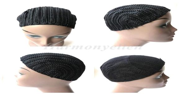 1pclot cornrow peruca boné para mais fácil costurar inbraided peruca bonés crotchetcaps para fazer wigglueless cabelo net forro crochê peruca caps4152660