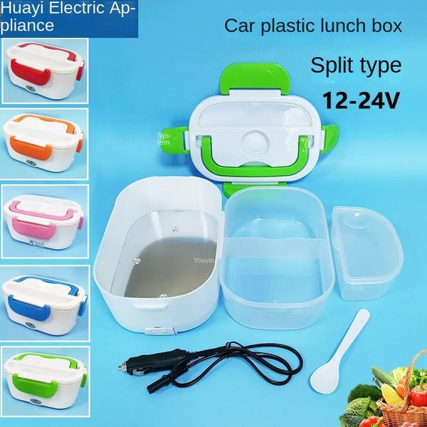 Geschirr Reise Auto Arbeit Heizung Bento Box Schnelle Heizung Lebensmittelbehälter Elektrisch beheizte Lunchbox 12V 220V EU Stecker 240103