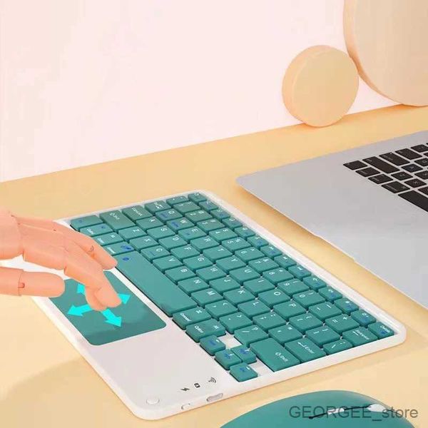 Handy-Tastaturen, Magnet-Touchpad, kabellose Tastatur, tragbar, wiederaufladbar, 10 Zoll, Tastaturen für Tablet, Telefon, PC, Bluetooth-Tastatur mit Maus für