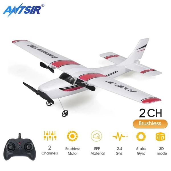 Aeronaves ElectricRC Aircraft FX801 PLANO RC EPP FOAM 24G 2CH RTF Controle remoto Wingspan Grenos de brinquedos de avião fixo para crianças 230825