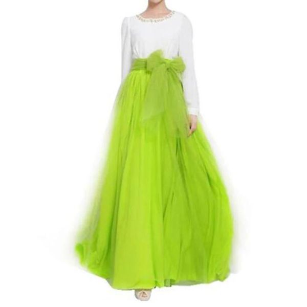 T-Shirt Vrouw Rokken Maxi Lange Rok Herfst Womens Tule Rokken Bruiloft Bruidsmeisje Tutu Rok Baljurk Groene Rokken