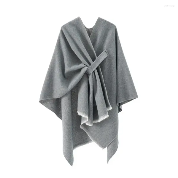 Lenços macios envoltório quente aconchegante feminino outono inverno xale grosso retro cardigan à prova de vento capa cobertor poncho para ombro à prova de frio