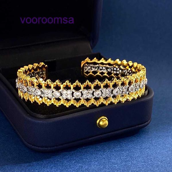 Designer de jóias pneus de carro pulseiras clássicas pulseiras para mulheres e homens estilo chinês luxuoso ouro afiado escavado diamante renda incrustada o com caixa original
