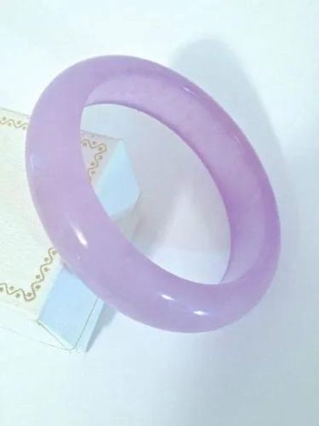 Bracciale rigido cinese in giada lavanda viola naturale artigianale artigianale 5864 mm