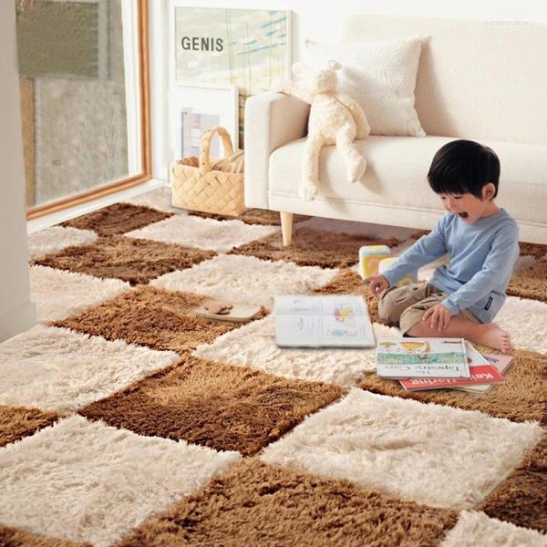 Tappeti Tappeti di qualità Peluche Impiombati Bambini Tappetini Tatami Fai da te per la decorazione del soggiorno Primavera Tinta unita Confortevole 8 dimensioni