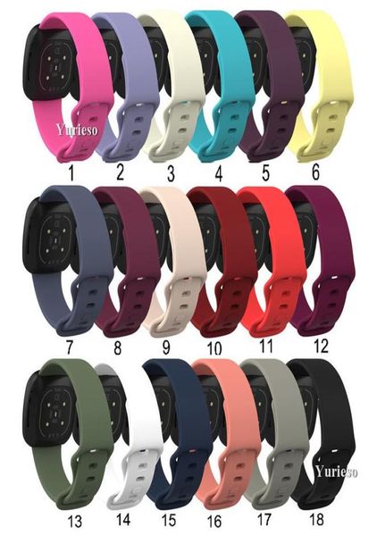 Pulseira de relógio de substituição de silicone de cor sólida para Fitbit Versa 3 Fitbit Sense Smart Watch ajustável Solo Loop Strap who9243377