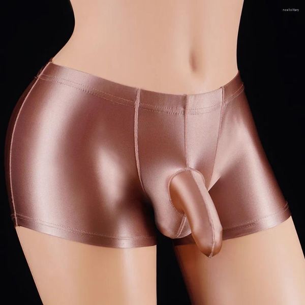 Unterhosen Shiny Gay Hombre Männer Sexy Lange Penis Ausbuchtung Big Pouch Boxer Unterwäsche Männer Höschen Boxershorts Dessous Trunks