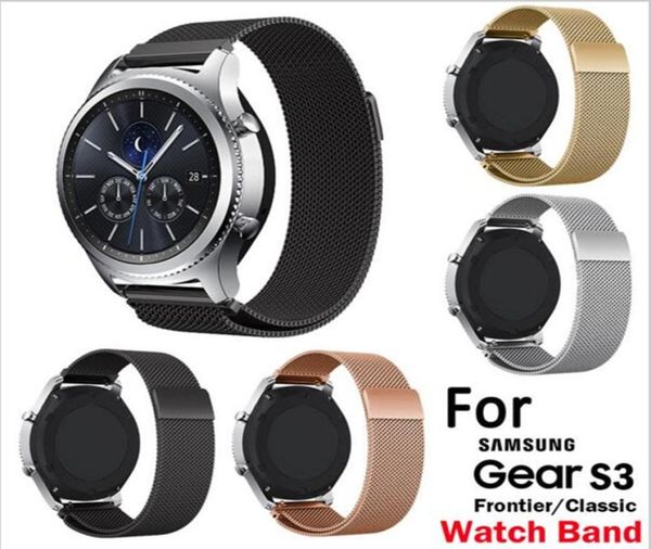 Pulseira de laço milanês para samsung gear s3 pulseira clássica para gear s3 frontier banda de aço inoxidável com fecho magnético 1541843