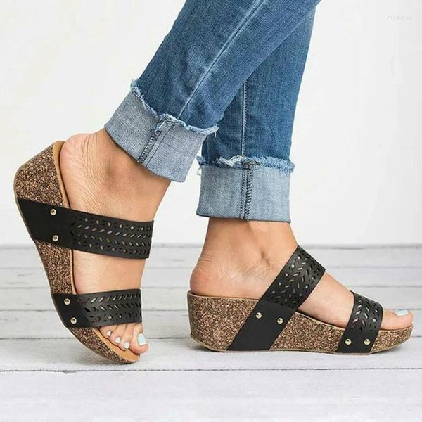 Hausschuhe Frau Sandalen Rutschen Frauen Maultiere Schuhe Pumps Damen Keil Mode Hohl Plattform Sexy Phantasie mit hohen absätzen