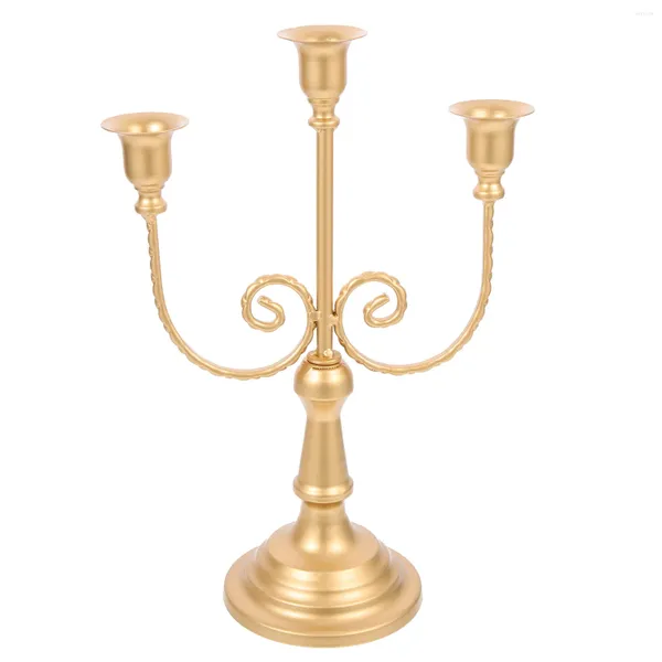Castiçais de ferro vintage castiçal decorativo 3 braços candelabro suporte de mesa