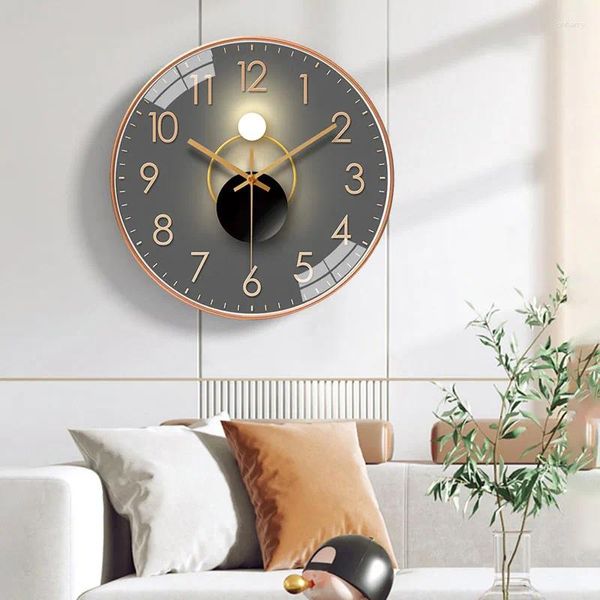 Duvar Saatleri 12 inç Saat Gold Frame Modern Minimalist Kişiselleştirilmiş Montajlı Sessiz Oturma Odası Dekorasyonu