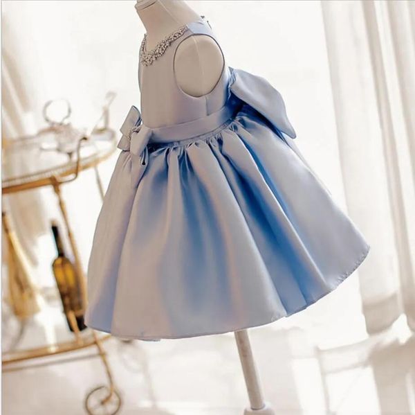 Kleider Blaue Spitze Pailletten Baby Mädchen Kleid Kleinkind Mädchen Taufkleid Ärmellos Säugling 1 Jahr Geburtstag Taufkleid Prinzessin Kostüm Q