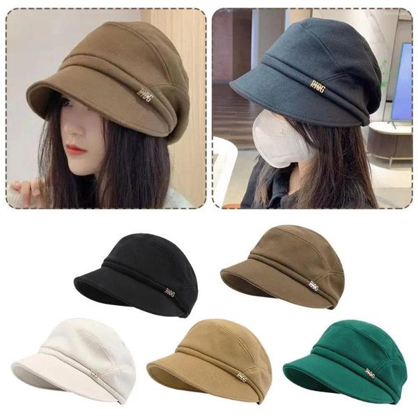 Berretti 2024 Donne Sboy Cabbie Berretto Berretto Peluche E Berretti Spessi Cappello Pittore Casual Tempo Libero Autunno Inverno Vintage