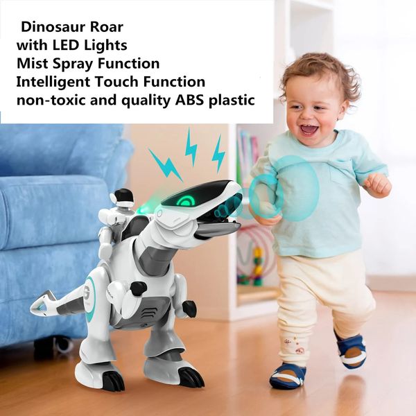 Fernbedienung Roboter Dinosaurier Spielzeug Dinosaurier Brüllen Mit LED Lichter Nebel Spray Intelligente Touch Funktion Spielzeug Für Kinder Geschenk 240102