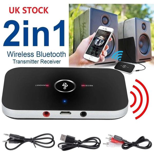 Kit 2 in 1 Trasmettitore audio per auto Bluetooth senza fili, Ricevitore, Adattatore musicale HIFI, AUX RCA307E