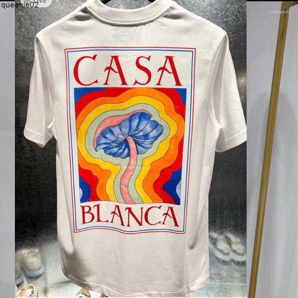 T-shirt da uomo T-shirt firmate T-shirt Arcobaleno Fungo Lettera Stampa T-shirt a maniche corte in cotone Allentato Uomo Donna Camicia Am6k