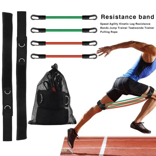 Resistenza alle gambe Taekwondo Trainer Pull Rope Velocità di corsa Agilità Treno Esercizio Salto Allenamento Fasce elastiche in lattice Fiess Y2