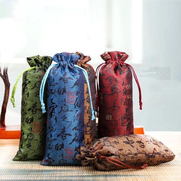 Sacos de armazenamento 200pcs estilo chinês saco de cordão de seda para artesanato colecionáveis bolsas jóias e armazenamento de brocado de moeda.