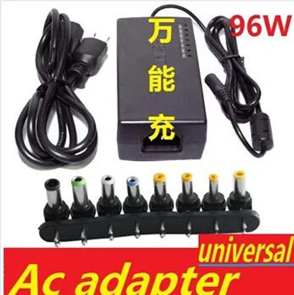 Ladegeräte Hot Universal 96W Laptop Notebook 15V24V AC Ladegerät Netzteil mit 8 Anschlüssen mit Kleinkasten Kostenloser Versand