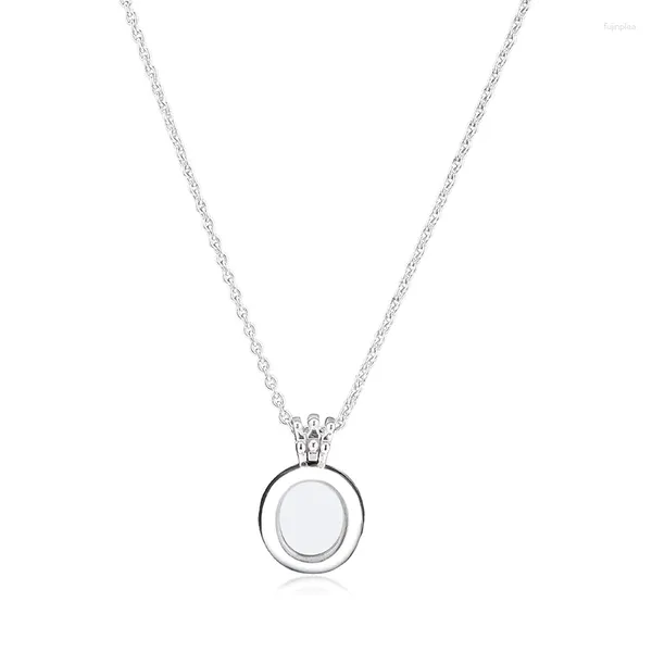 Catene CKK Argento 925 Gioielli Medaglione galleggiante Corona O Collana per donna Produzione originale in sterline