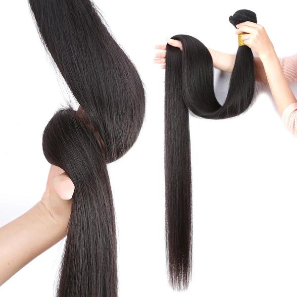 Tece BeautyStarQuality Raw Malaio Virgem Remy Cabelo Humano Onda Reta 38 40 Polegada Cabelo Sem Cabelo Curto Com Preço de Whoesale de Fábrica