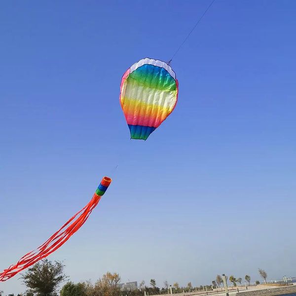 Accessori Aquilone in mongolfiera Aquilone 3D Colorato senza scheletro Coda lunga Facile da far volare Aquiloni da spiaggia Sport all'aria aperta Gioca