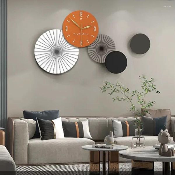 Wanduhren Geschenk Home Clock Dekoration Elegante Kunst Einzigartiges rundes Wohnzimmerstück Buntes Designer Silent Reloj Decor