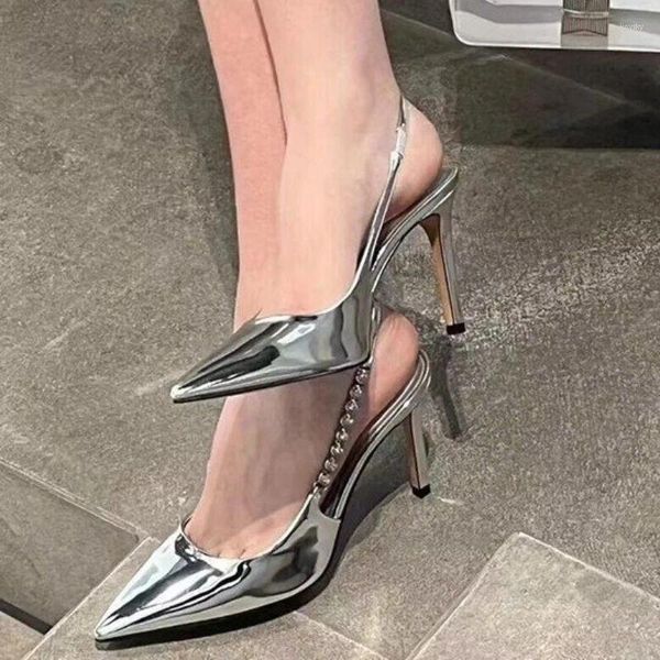 Sandali da donna a punta moda estiva scarpe tinta unita sexy leggeri comodi tacchi alti da festa Sandalia Feminina