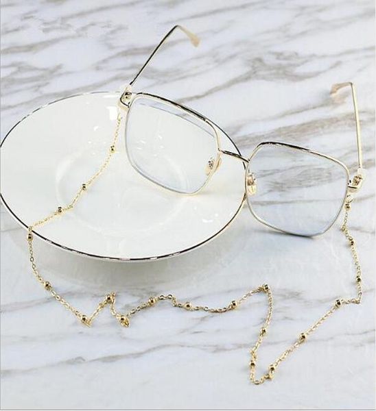 Metallkette mit Perlen, Designer-Sonnenbrillenkette, Lesebrillenkette, Legierung, rutschfestes Seil, Halsbandhalter mit Silico4985828