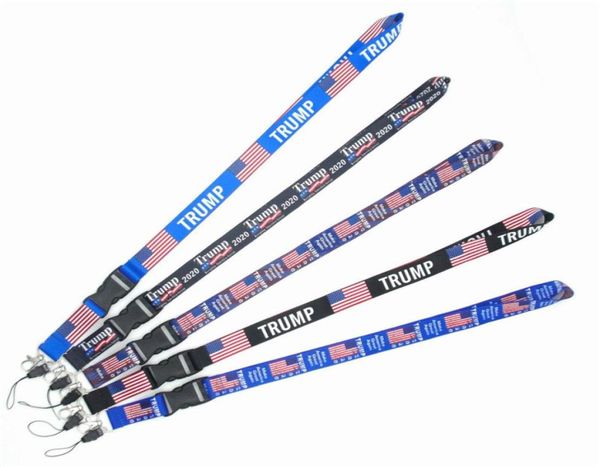 2020 Amerikan Seçimleri Trump Lanyards Keychain ABD bayrağı Amerika'yı Yeniden Harika Yapın Cep Telefonu veya Kartlar İçin Anahtar Yüzük Kayışları2802712