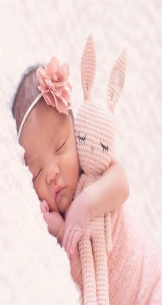 Boneca de lã de crochê artesanal lã animal brinquedo de pelúcia bebê calmante bebê dormindo boneca LJ2011266994295