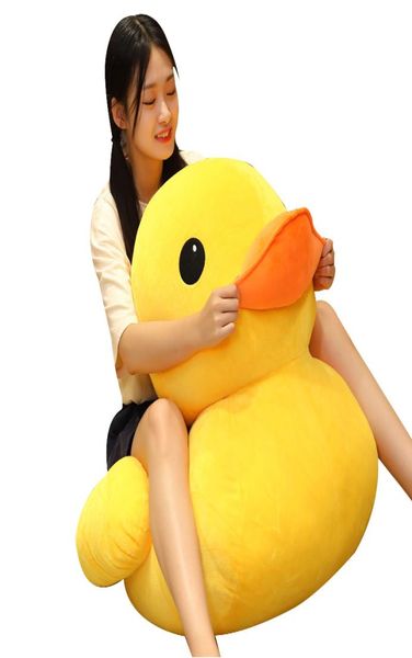 Riesiges weiches Cartoon-Enten-Plüschtier, großes Stofftier-Enten-Puppenkissen für Kinder, Mädchen, Geschenk, Deko, 39 Zoll, 100 cm, DY507382644244