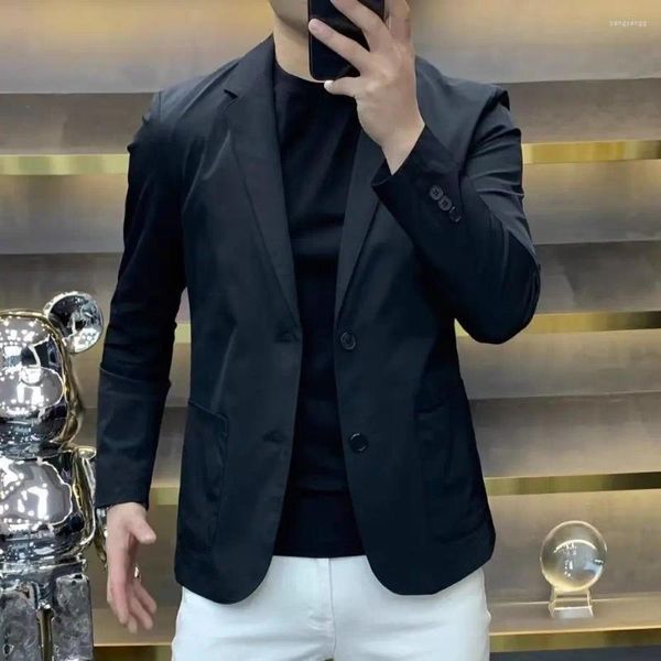 Erkekler 2024 Erkekler İnce Fit Fashion Blazer Suit Ceket İş Rahat Erkek Blazers Erkek Palto Sonbahar Kış Gelinlik Giyim X17