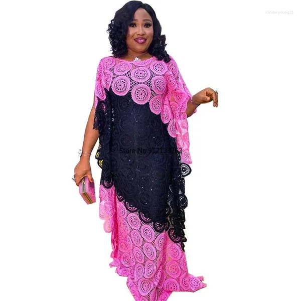 Ethnische Kleidung Nigeria Damen Spitze Kaftan Kleid Afrikanische Kleider für Frauen 2024 Traditionelle Abayas Musulman Boubou Robe Africaine Femme