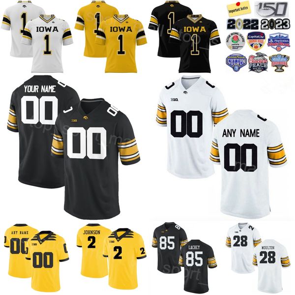 Männer College Football Iowa Hawkeyes 12 Cade McNamara Jersey University 2 Kaleb Johnson 85 Luke Lachey 34 Jay Higgins 28 Kamari Moulton 83 Erick Alle Uniform genäht