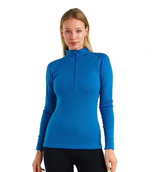 Базовый слой из мериносовой шерсти, женский свитер из мериносовой шерсти на молнии, женская терморубашка с длинным рукавом, 200 г, спортивные рубашки для бега 240103