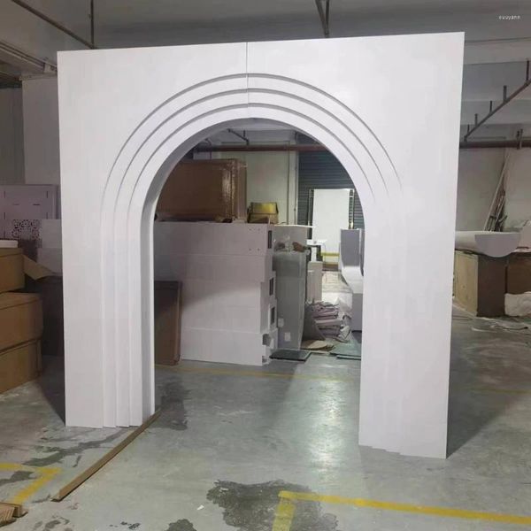 Eventos de decoração de festa fontes de casamento suporte pvc em forma de u cenário de porta de arco para palco