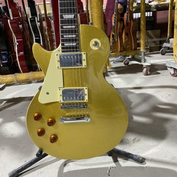 Goldtop E-Gitarre für die linke Hand, Chrom-Hardware, Palisander-Griffbrett