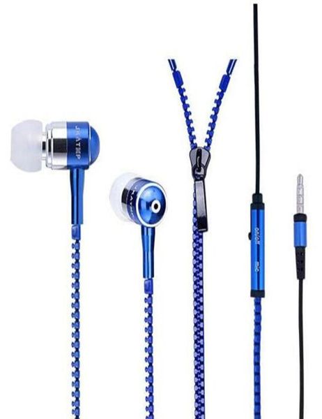 Zíper fones de ouvido fone de ouvido 35mm jack estéreo baixo fones inear zip mic colorido fone para iphone 7 6 plus samsung s6 mp3 mp42607139