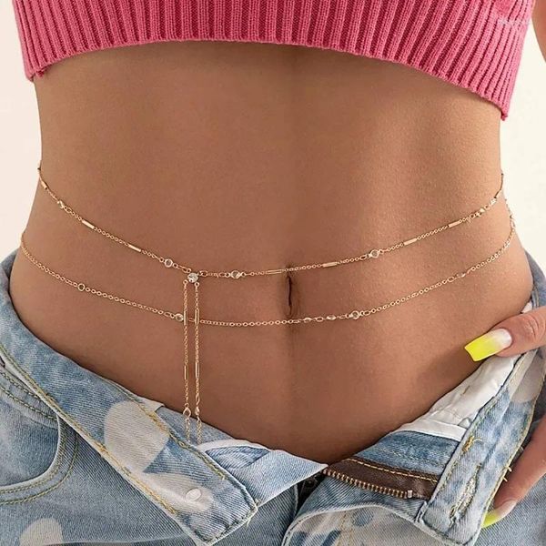 Gürtel Europäischer und amerikanischer grenzüberschreitender Schmuck Mode Sexy Doppelschicht Feine Kette Quaste Körper Damen Vielseitige Nachahmung