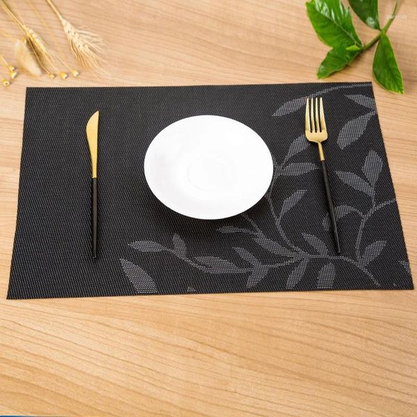 Tapetes de mesa Atacado Spot Western Food Mat Meia Folha Jacquard Potholder Tigela Lavável Placemat de Secagem Rápida