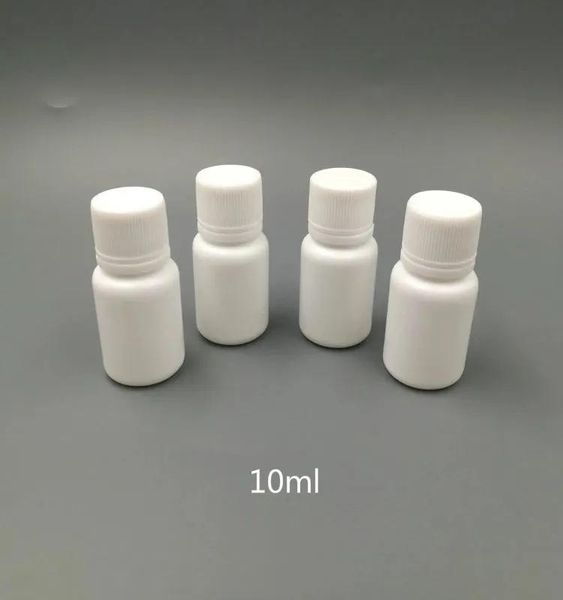 Flasche 100pcs 10 ml 10c 10 g kleine Plastikbehälter Pillenflasche mit Dichtungsdeckel Deckel, leere weiße runde Plastikpille Medizinflaschen