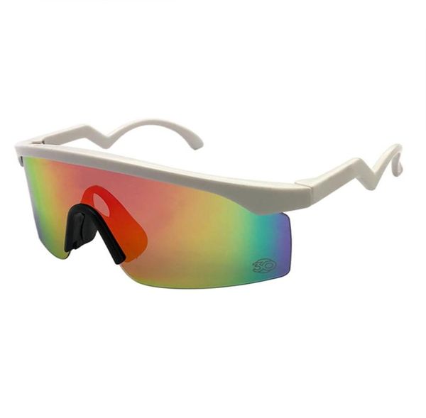 Солнцезащитные очки LuxuryDesigner Razoroblades Зеркальные солнцезащитные очки в белой оправе Красные ртутные линзы O Очки солнцезащитные очки6618453
