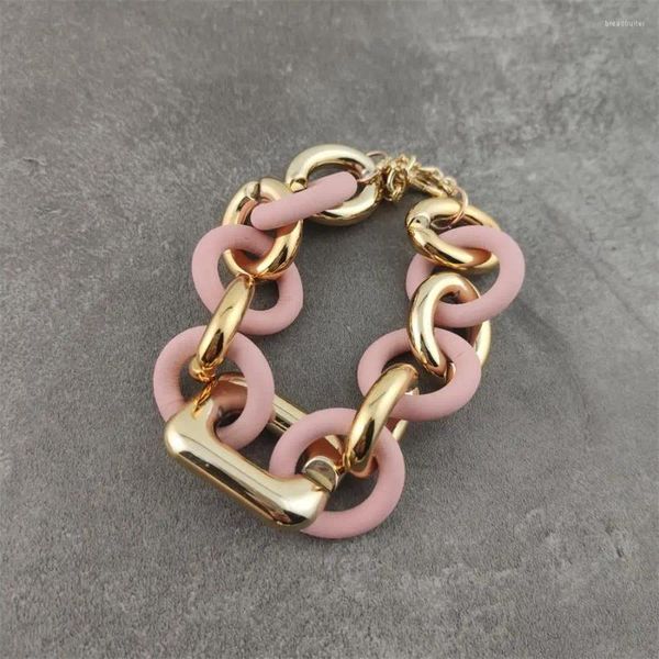 Braccialetti con ciondoli Personalità della moda Bracciale in corda di gomma rosa Gioielli da donna Collana punk gotica realizzata a mano