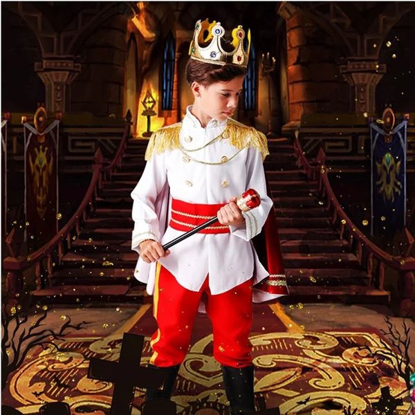 Costume da Principe Azzurro per bambini per bambini Halloween Cosplay Il Re Costumi Fantasia Abbigliamento reale europeo 240102