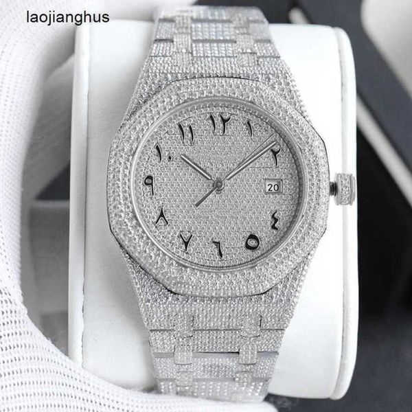 Luxo Audemar Pigue Relógio Ap Diamante Relógios Automático Movimento Mecânico Designer 41mm Safira À Prova D 'Água Aço Inoxidável 904l Homens Pulseira Bus