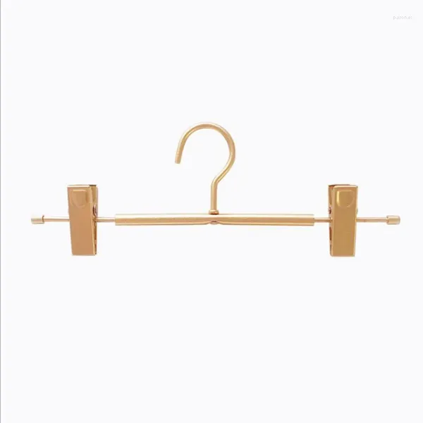 Cabides 50pcs 33cm metal calças rack adultos crianças cabide de liga de alumínio el loja de roupas rosa ouro