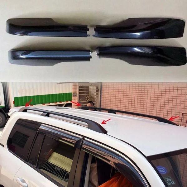 Acessórios para Toyota Land Cruiser LC200 20082016 ABS preto rack de teto guarnição da tampa da bagagem