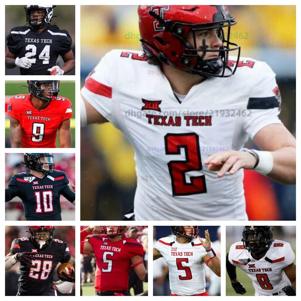 Personalizza la maglia da football del Texas Tech TTU College qualsiasi nome qualsiasi numero 5 Patrick Mahomes II Jett Duffey Alan Bowman Behren Morton Cameron Watts Tahj Brooks